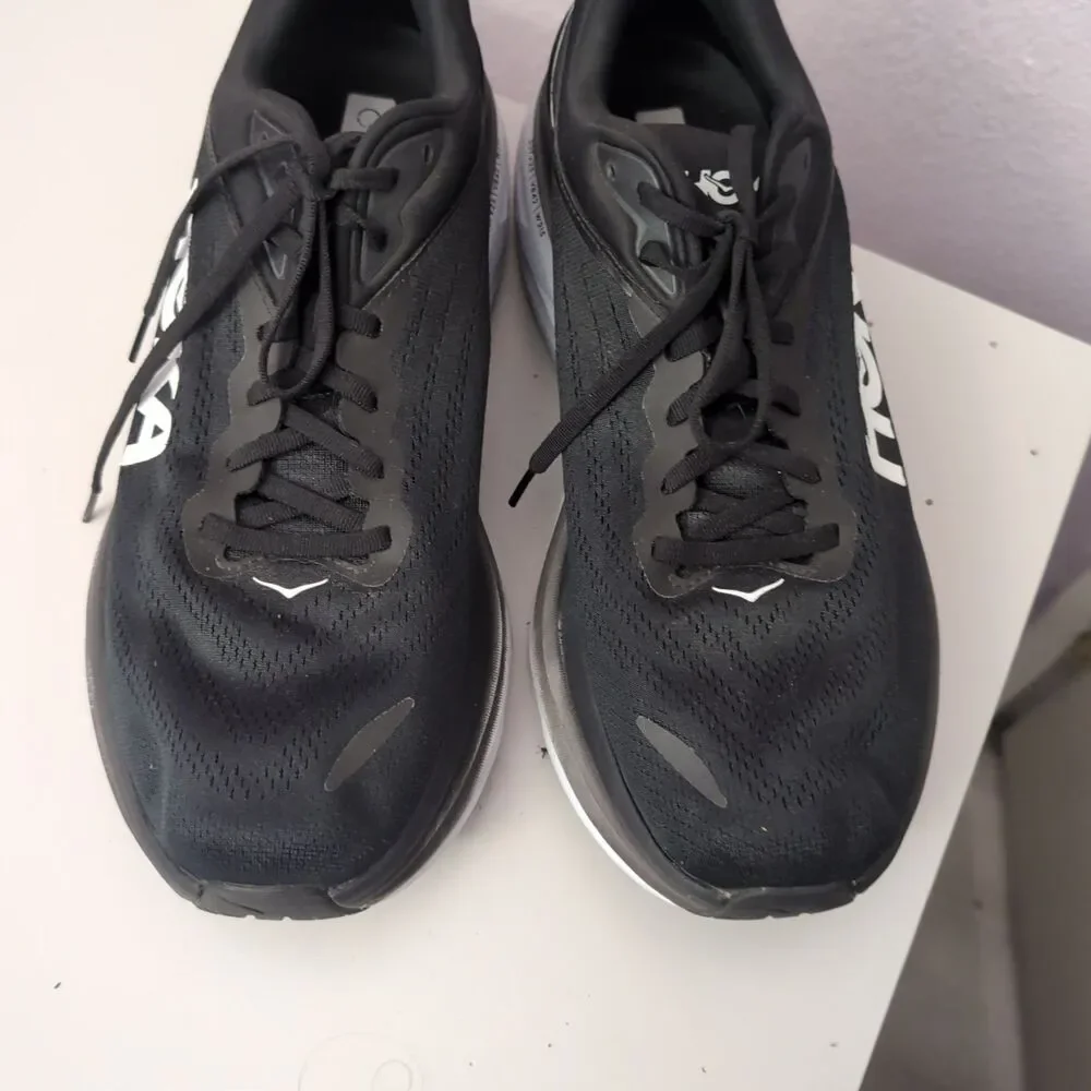 HOKA One One Bondi 8 Mens Size 14D Black White Max Cushion Road Running Sneakers